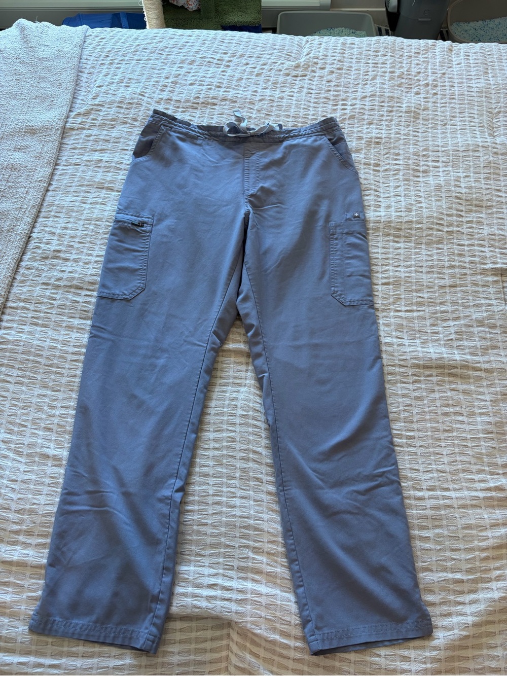 Figs Women's Cargo Scrub Pants in Vapor Blue (retired color)